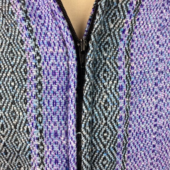 Molina Baja Men's Purple & Green Woven Full Zip Hoodie Sweater Sz L (42-44) - Picture 9 of 10